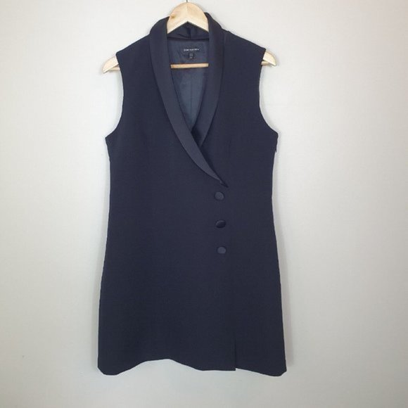 Forever New tux dress Sz 16 fit and flare buttons sleeveless - Picture 1 of 8